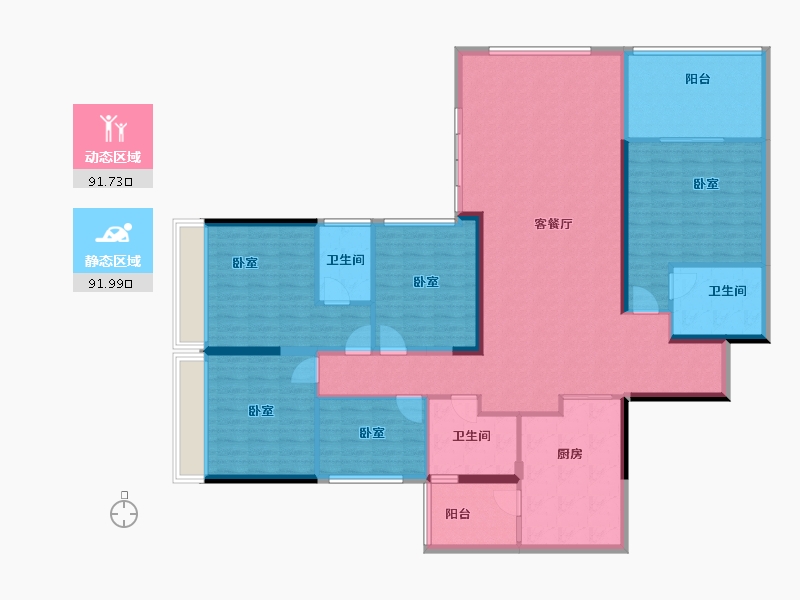 贵州省-六盘水市-铜锣湾中心-167.60-户型库-动静分区