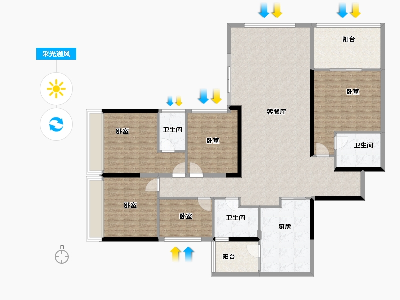 贵州省-六盘水市-铜锣湾中心-167.60-户型库-采光通风