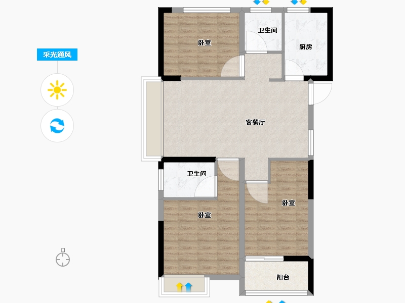 江苏省-盐城市-嘉业上郡-91.00-户型库-采光通风