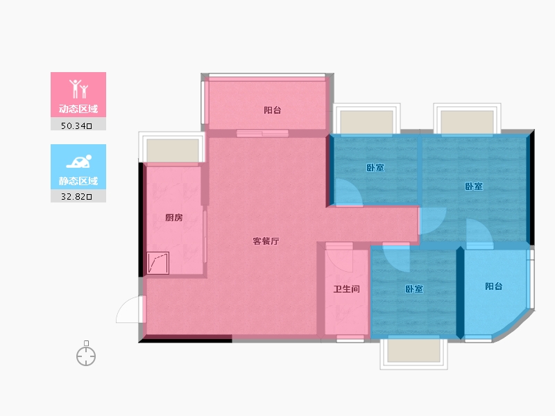 广东省-珠海市-旭日华府-73.47-户型库-动静分区