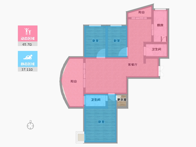 安徽省-合肥市-银都香水郡-91.79-户型库-动静分区