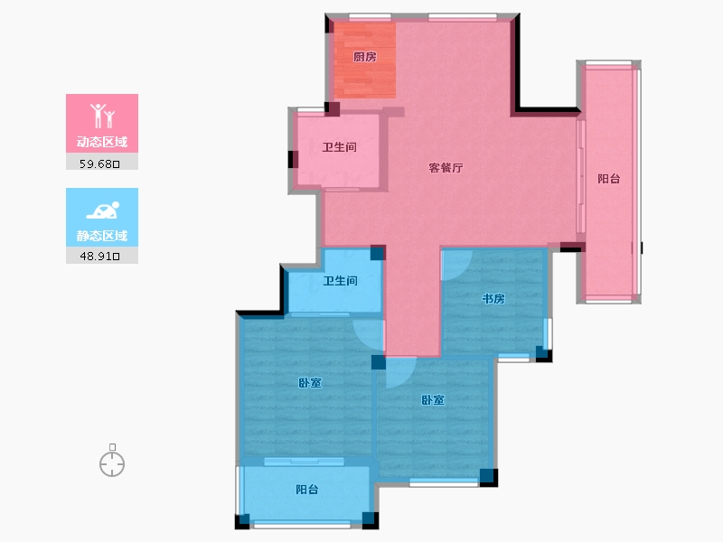 浙江省-杭州市-恒厚阳光城-98.00-户型库-动静分区