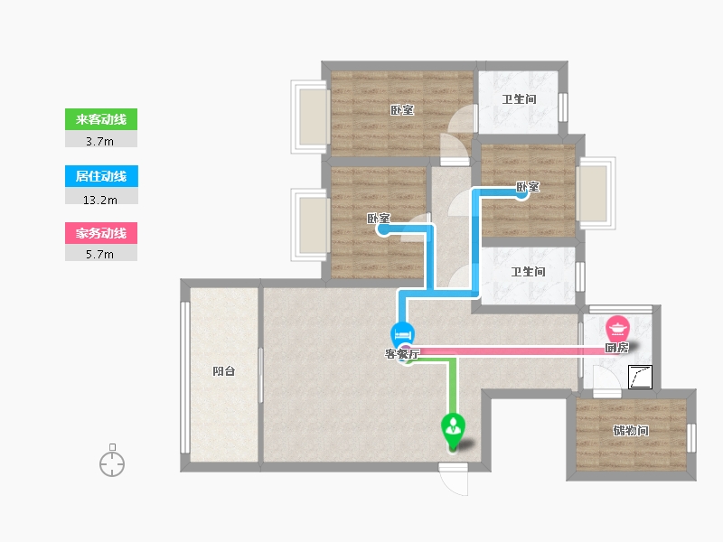 广东省-珠海市-旭日华府-88.97-户型库-动静线