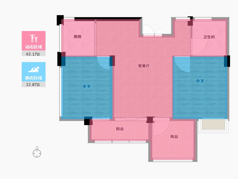 浙江省-舟山市-明珠城·锦程苑-87.00-户型库-动静分区