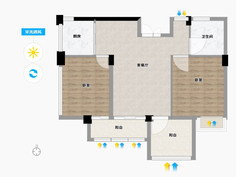 浙江省-舟山市-明珠城·锦程苑-87.00-户型库-采光通风