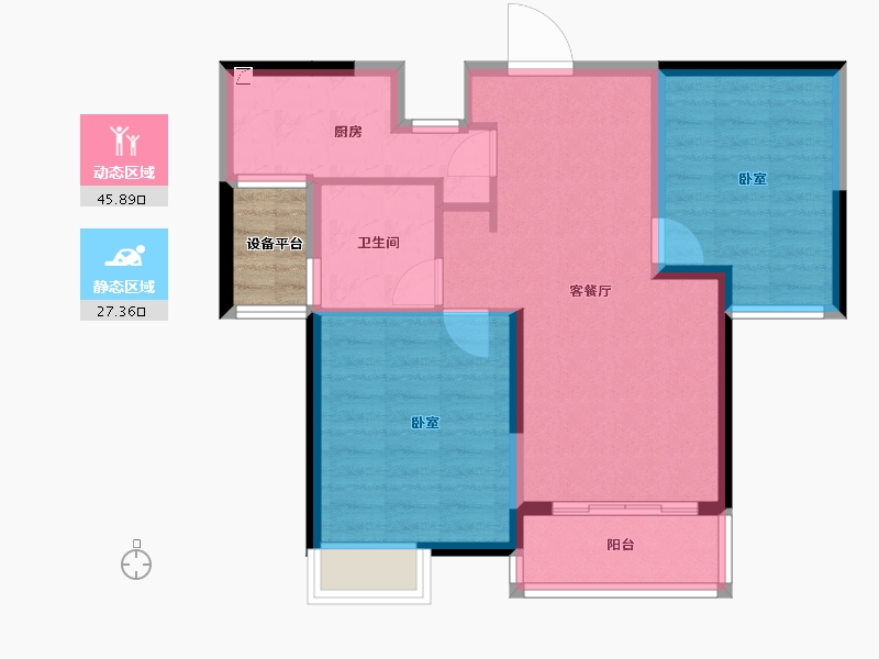 浙江省-宁波市-郁金香中心-68.00-户型库-动静分区