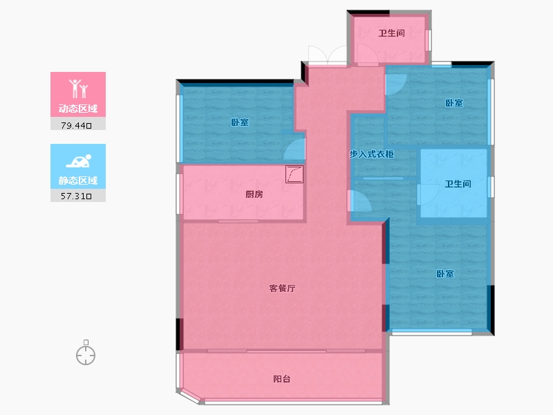 贵州省-贵阳市-中国铁建铁建城-124.65-户型库-动静分区