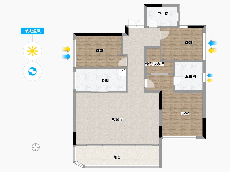 贵州省-贵阳市-中国铁建铁建城-124.65-户型库-采光通风