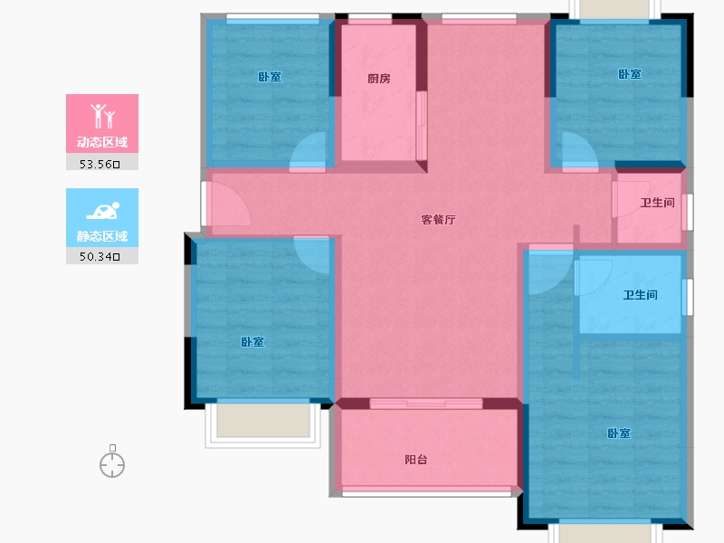 江苏省-苏州市-誉相庭-92.00-户型库-动静分区