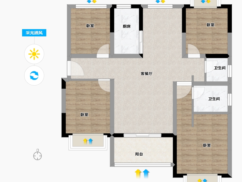 江苏省-苏州市-誉相庭-92.00-户型库-采光通风