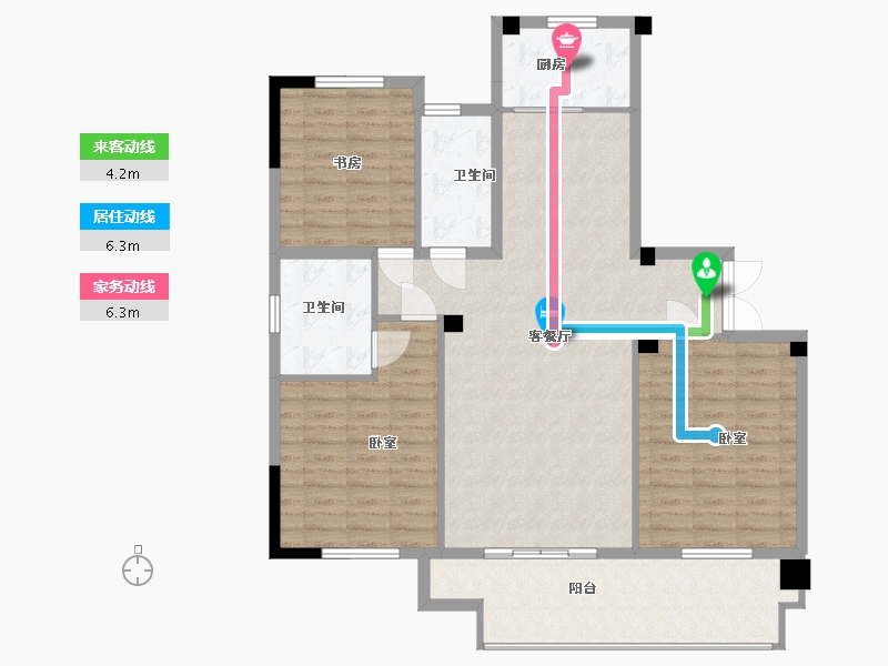 浙江省-湖州市-公园一号-116.00-户型库-动静线