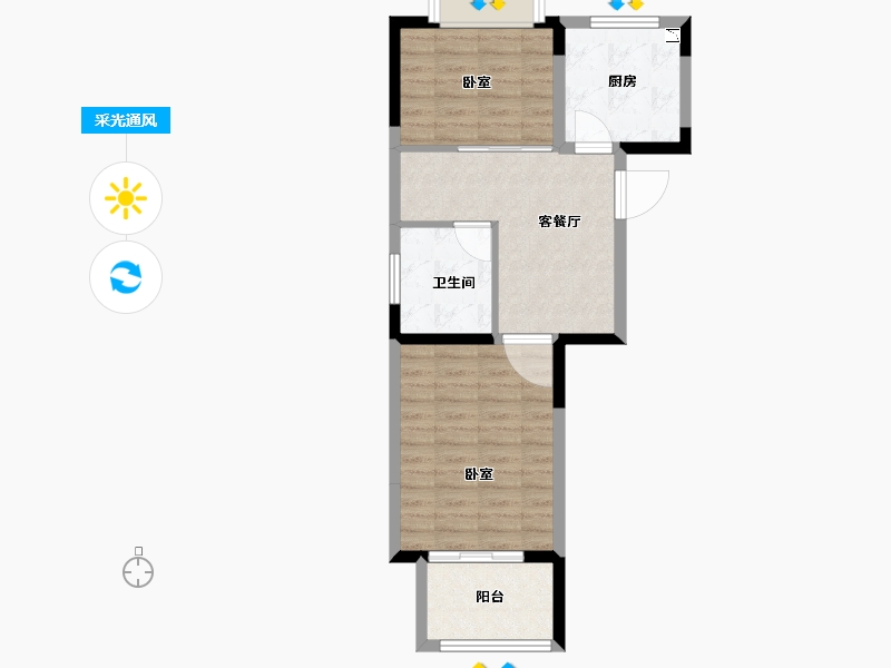 江苏省-苏州市-幸福里-56.16-户型库-采光通风