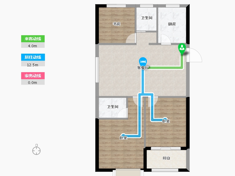 浙江省-宁波市-锦海名园-83.00-户型库-动静线