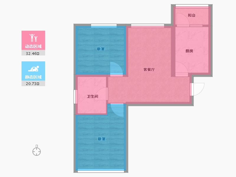 黑龙江省-齐齐哈尔市-欣豪凤凰城-46.51-户型库-动静分区