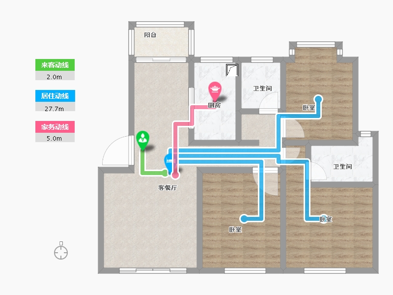 江西省-九江市-中航城·果岭东方-96.00-户型库-动静线