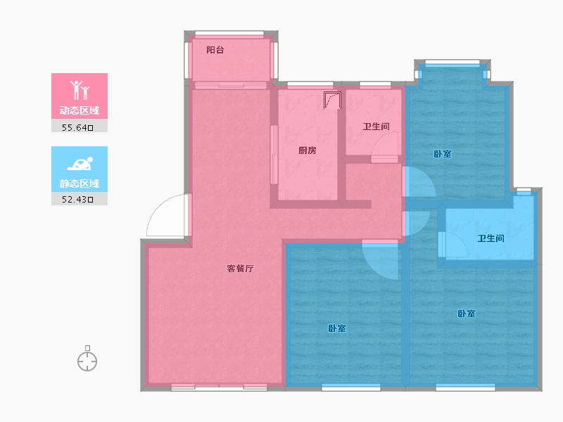 江西省-九江市-中航城·果岭东方-96.00-户型库-动静分区