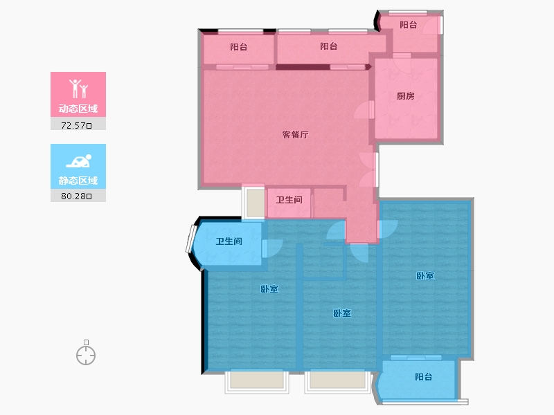 浙江省-绍兴市-保利湖畔林语-137.84-户型库-动静分区