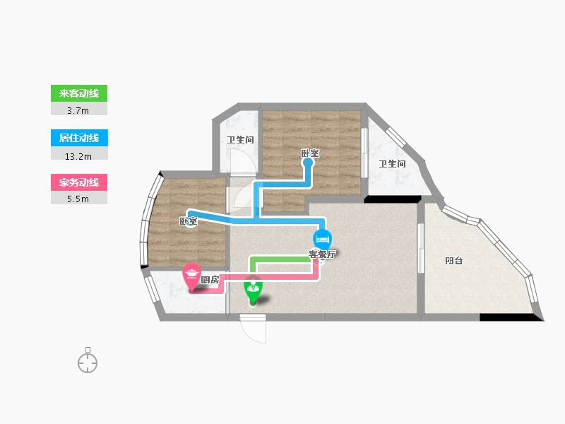 广东省-汕头市-海韵华庭-63.70-户型库-动静线