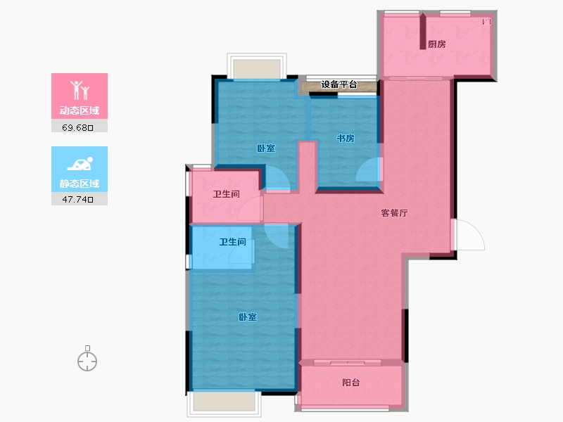 浙江省-宁波市-郁金香中心-106.85-户型库-动静分区