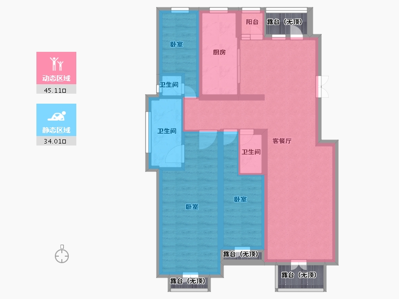 黑龙江省-哈尔滨市-金源世家-74.67-户型库-动静分区