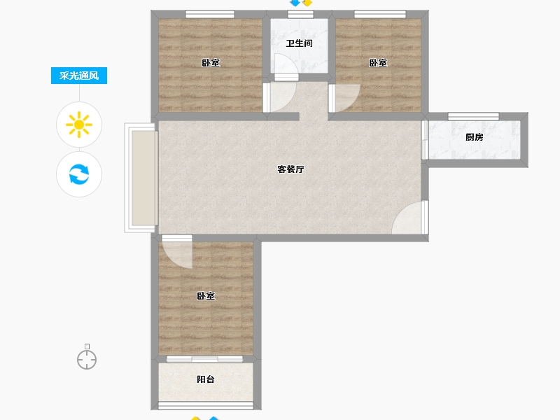 河北省-石家庄市-紫睿天和-75.99-户型库-采光通风