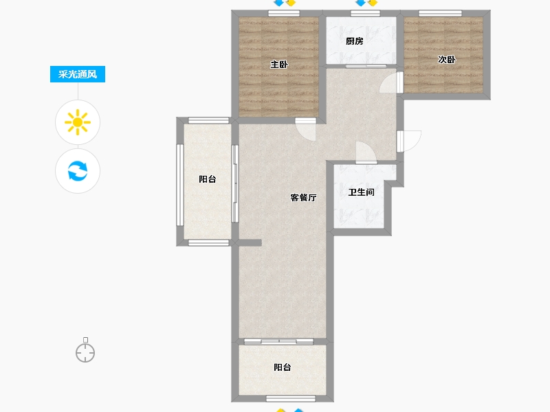 山东省-青岛市-18号公馆-80.00-户型库-采光通风