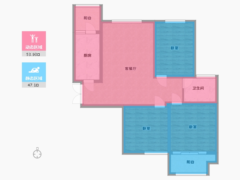 河北省-邯郸市-现代·颐和苑-90.00-户型库-动静分区