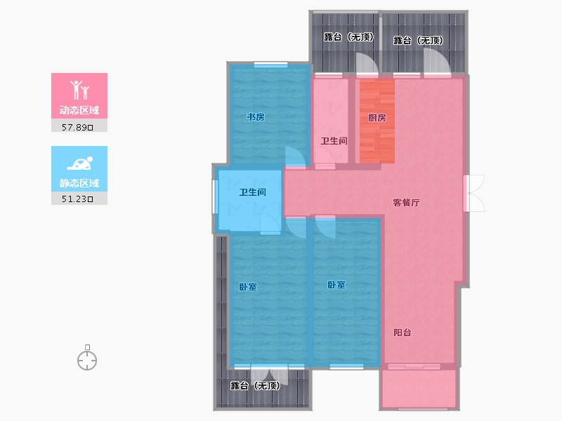 黑龙江省-哈尔滨市-金源世家-119.00-户型库-动静分区