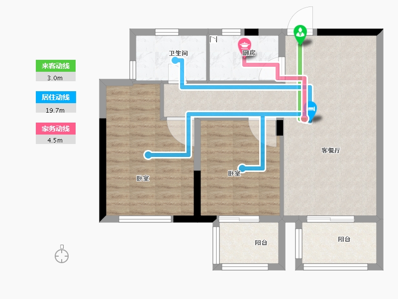 江苏省-苏州市-伟业迎春世家-71.00-户型库-动静线