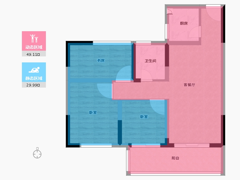 江苏省-苏州市-幸福里-69.92-户型库-动静分区