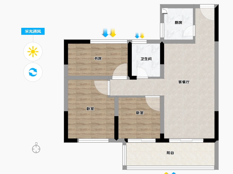 江苏省-苏州市-幸福里-69.92-户型库-采光通风