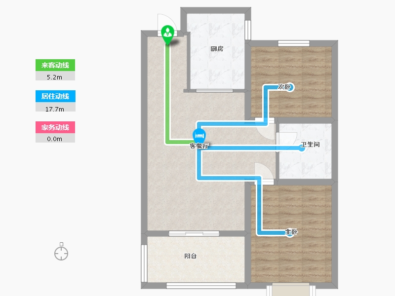 山东省-青岛市-18号公馆-74.40-户型库-动静线