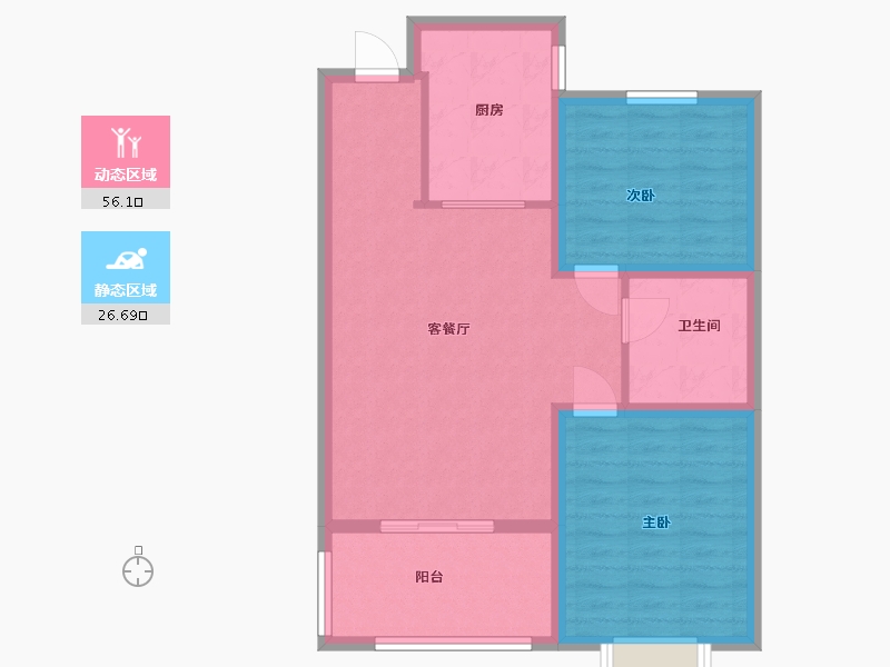 山东省-青岛市-18号公馆-74.40-户型库-动静分区