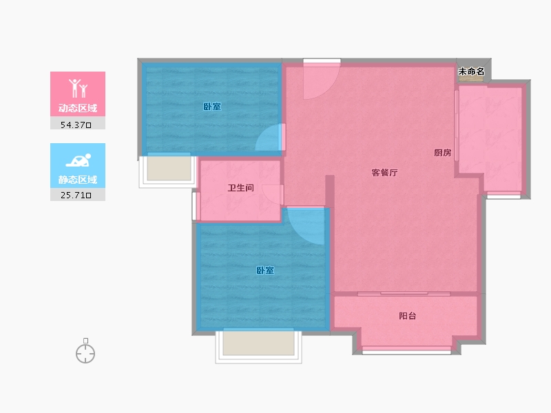 山东省-济南市-绿地新里梵尔赛公馆-73.01-户型库-动静分区