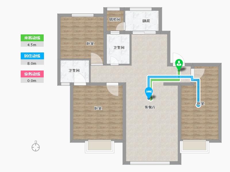 黑龙江省-哈尔滨市-福顺尚景-107.01-户型库-动静线