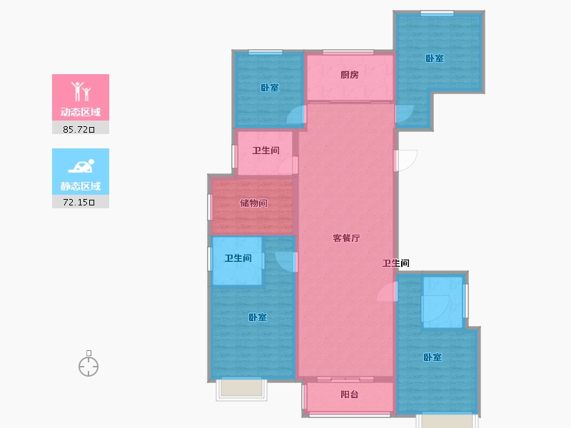 河北省-唐山市-唐山新世界中心-143.00-户型库-动静分区