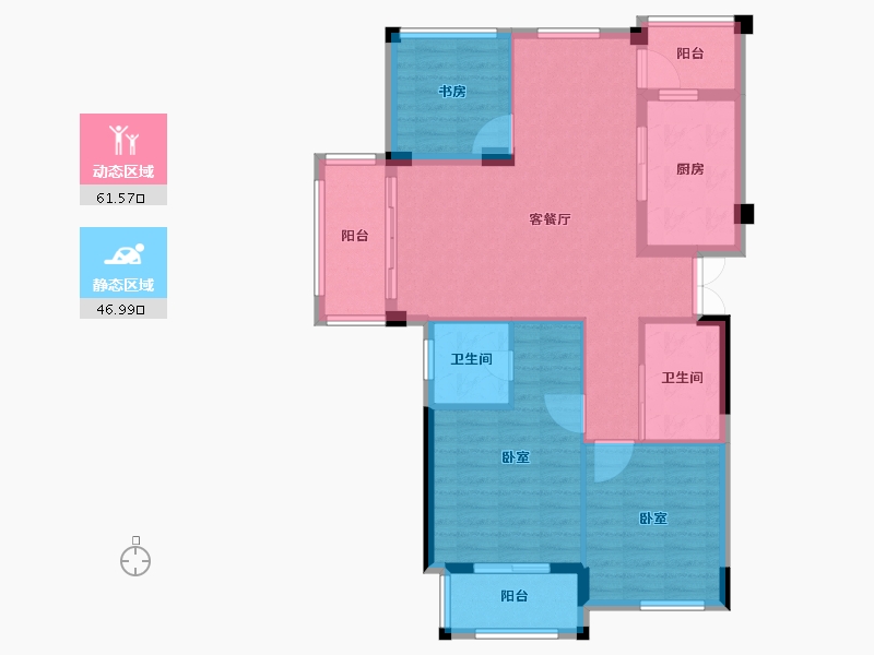 浙江省-杭州市-恒厚阳光城-98.00-户型库-动静分区