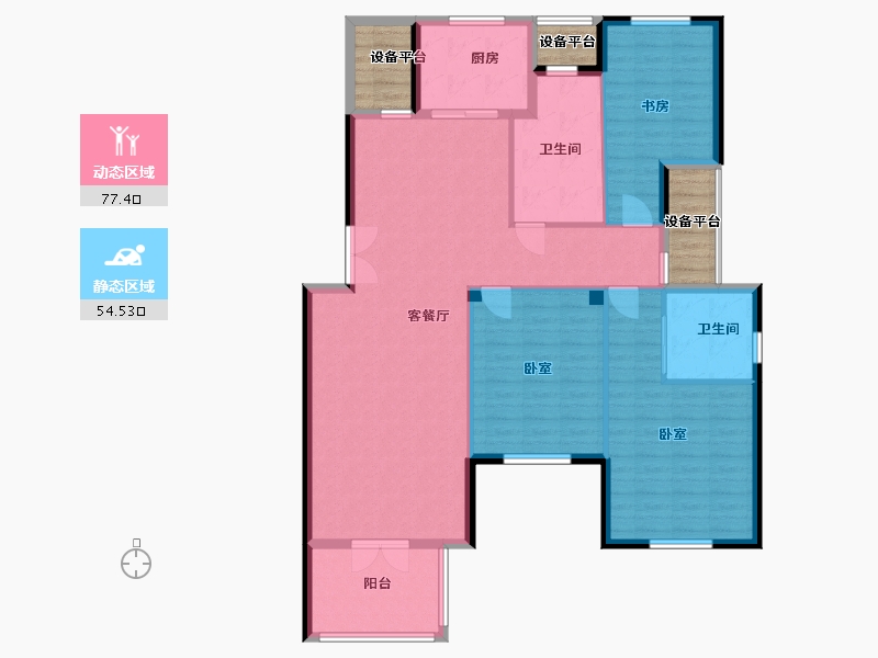 浙江省-嘉兴市-龙盛蓝郡-128.96-户型库-动静分区