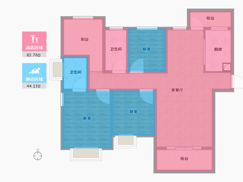 安徽省-合肥市-学院里-113.39-户型库-动静分区