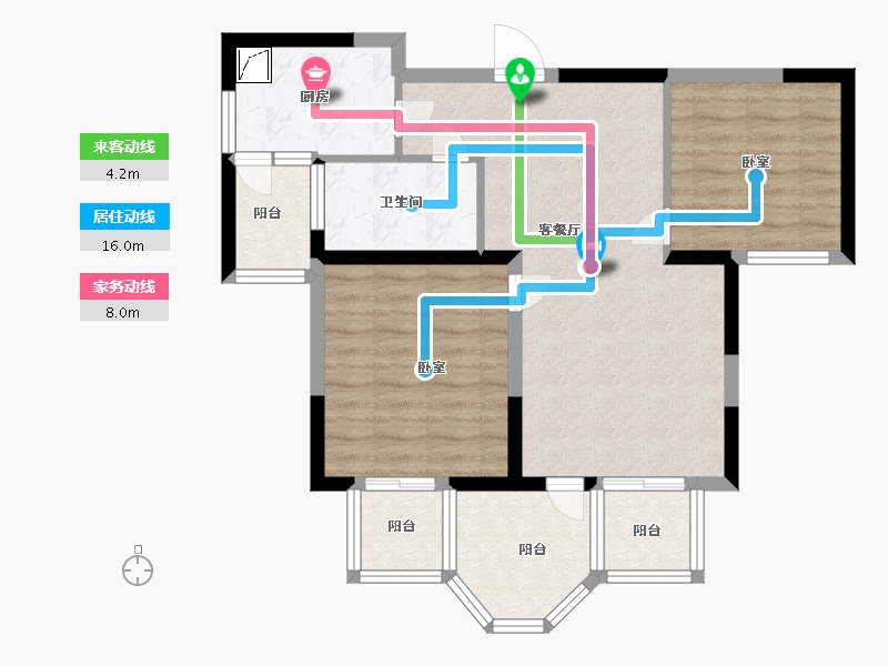 浙江省-嘉兴市-御华名都-72.57-户型库-动静线