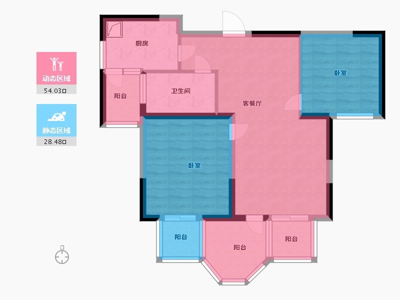 浙江省-嘉兴市-御华名都-72.57-户型库-动静分区