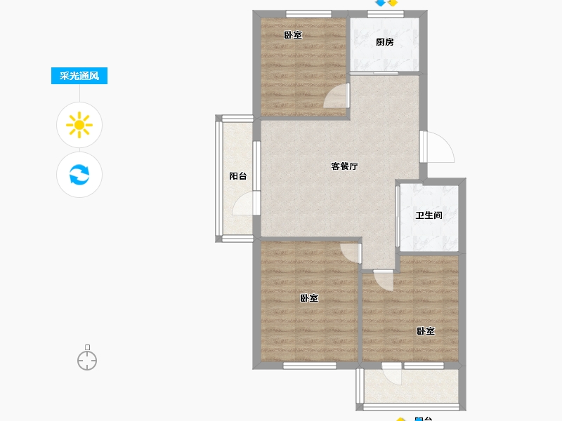 辽宁省-大连市-科达海景-71.00-户型库-采光通风