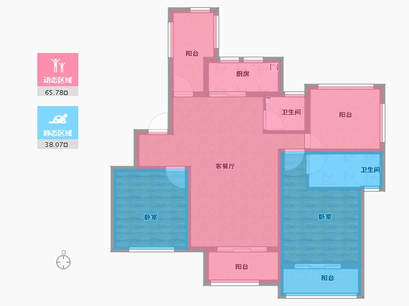 江苏省-苏州市-金御华府-91.80-户型库-动静分区