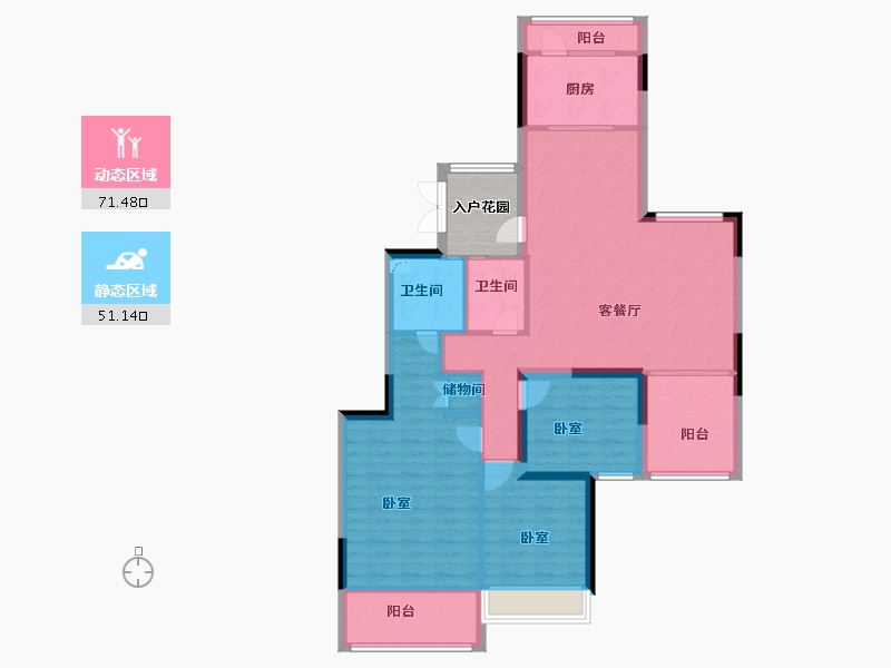 江苏省-南京市-星雨华府-115.81-户型库-动静分区