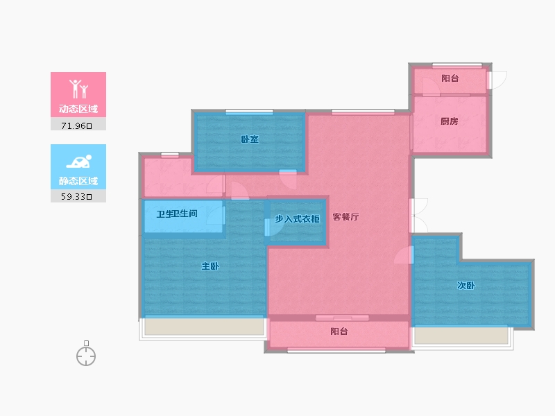 内蒙古自治区-呼和浩特市-万锦·南堤香墅-117.13-户型库-动静分区