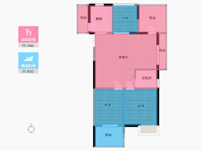 浙江省-嘉兴市-麟湖公元壹号-82.00-户型库-动静分区