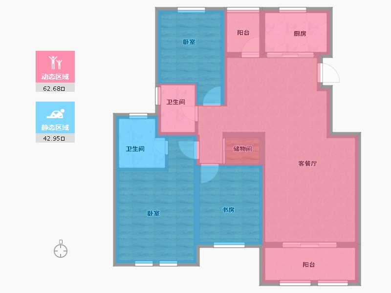 江苏省-南京市-乐居雅花园-94.00-户型库-动静分区