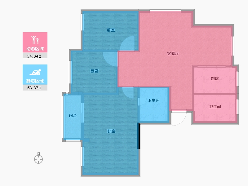 浙江省-宁波市-钟山香榭湾-110.00-户型库-动静分区