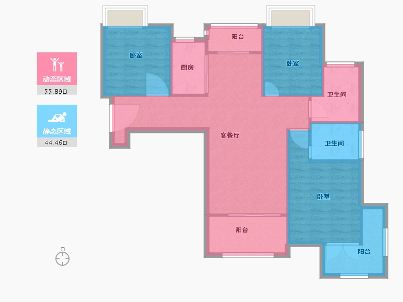 江西省-吉安市-达观天下-91.00-户型库-动静分区