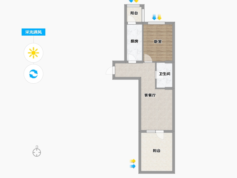 辽宁省-抚顺市-抚顺巴塞-53.26-户型库-采光通风